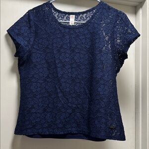 Justice Navy Blue Lace Top (Lined)
